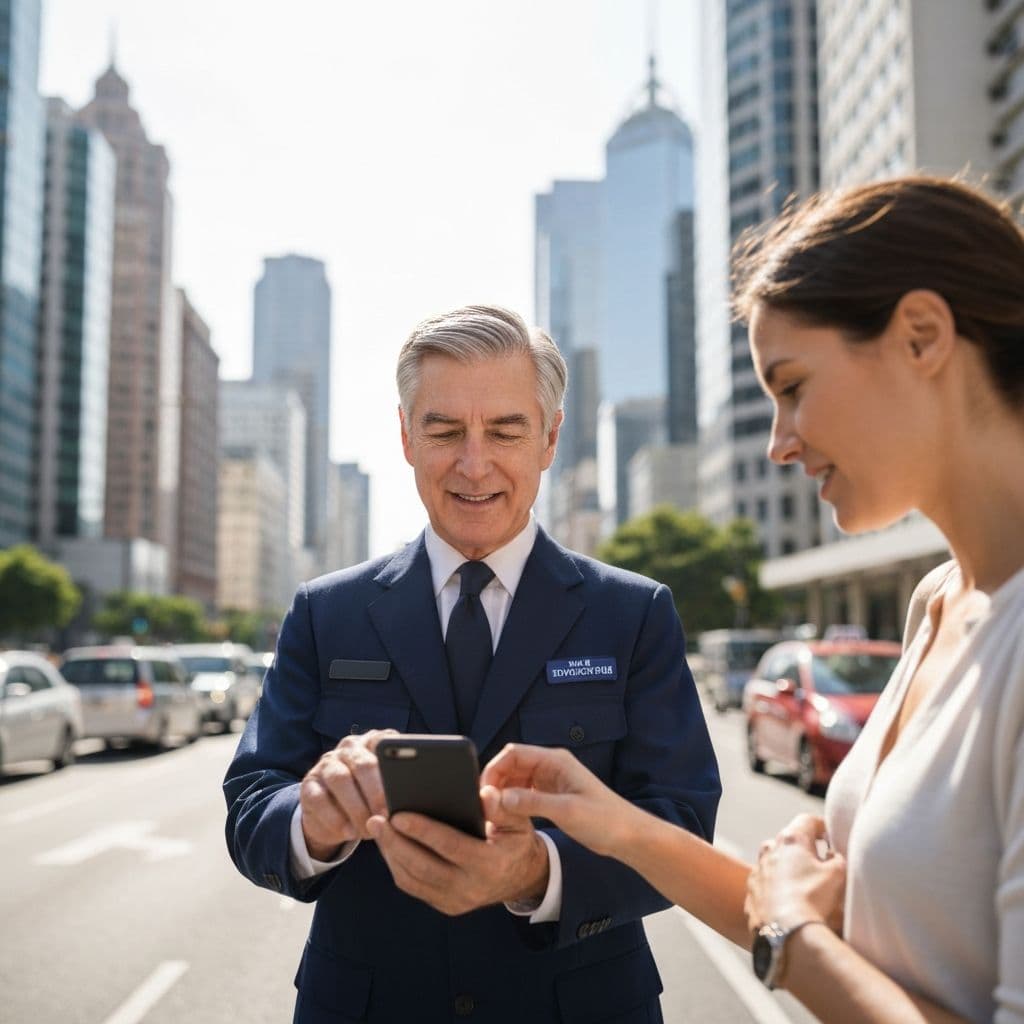 Agent selling eSIM to traveler